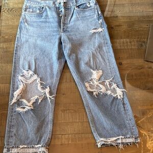 AGOLDE Hi Rise Distressed Blue Women's Jeans